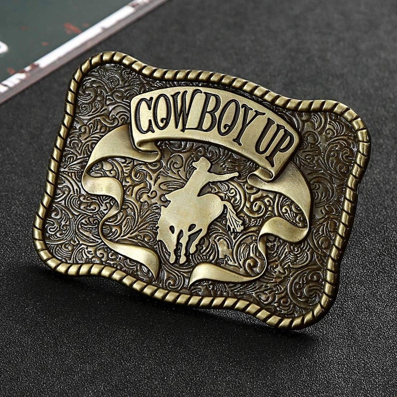 KDG Western Belt Buckle Vintage Cowboy Up Belt Buckle for Men Women - Image 3